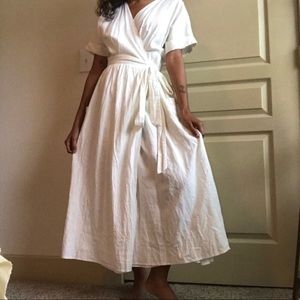 Ivory Urban Outfitters wrap style dress